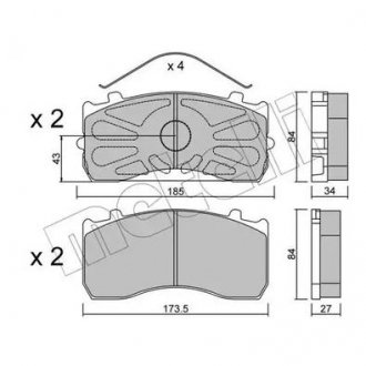 Комплект тормозных колодок, дисковый тормоз Metelli 2205831 (фото 1)
