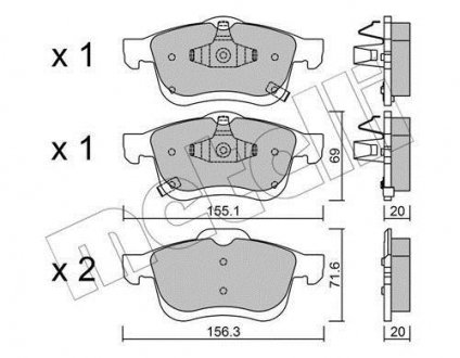 Фото автозапчастини колодки гальмівні (задні) Ford Mondeo/Galaxy/Kuga 12-/Ford USA Fusion/Escape 05- (Teves) Metelli 22-0824-2