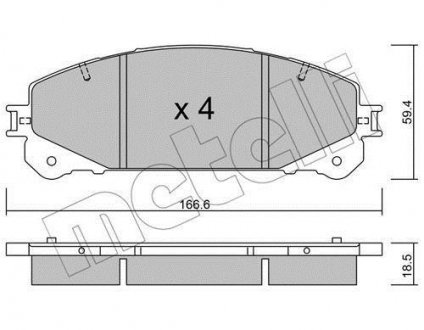 Фото автозапчастини колодки гальмівні (передні) Lexus NX 14-/Toyota Rav 4 12- Metelli 22-0938-1