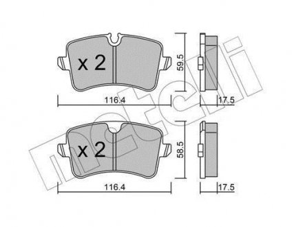 Фото автозапчастини колодки гальмівні (задні) Audi A4/A5/A6/A7 10-/Porsche Macan 14- Metelli 22-0955-0