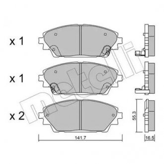 Колодки гальмівні (передні) Mazda 3 13-/CX-3 15- Metelli 22-0992-0 (фото 1)