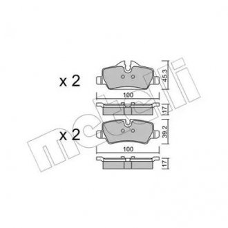Колодки тормозные (задние) Mini Mini Cooper/One 13- B36/B37/B46/B47/B48 Metelli 22-1014-0