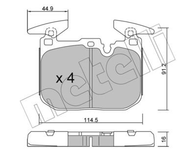 Фото автозапчастини колодки гальмівні (передні) BMW i8 (I12/I15) 14-20 Metelli 2210153