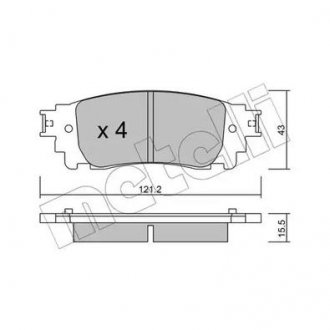 Колодки тормозные (задние) Lexus NX 14- Metelli 22-1041-0