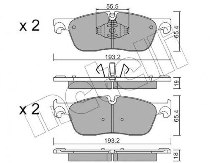 Фото автозапчасти колодки тормозные (передние) Land Rover Range Rover Velar 2.0/3.0 17- Metelli 22-1123-1