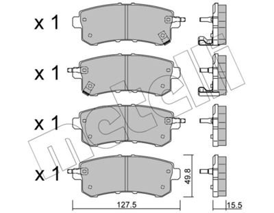 Фото автозапчасти колодки гальмівні (задні) Nissan Patrol 10-/Infiniti QX56 10- (+ датчики) Metelli 22-1155-0