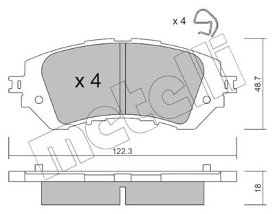 Фото автозапчасти колодки гальмівні (передні) Toyota Yaris 13- (Akebono) Metelli 22-1219-0