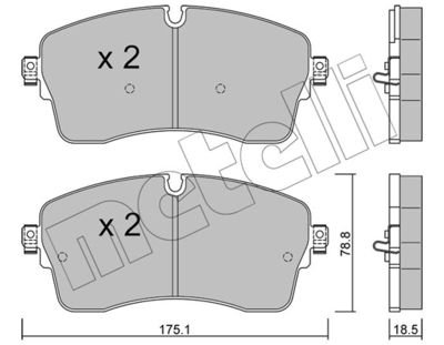 Фото автозапчастини колодки гальмівні (передні) Land Rover Discovery 14-/Range Rover Evoque 18- Metelli 2212501