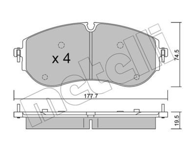 Фото автозапчастини колодки гальмівні (передні) VW Crafter 16-/MAN TGE 17- Metelli 2212620