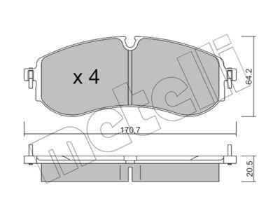 Фото автозапчастини колодки гальмівні (задні) VW Crafter 16-/MAN TGE 16- Metelli 2212630