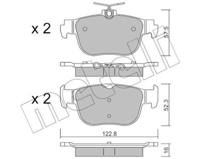 Фото автозапчастини колодки гальмівні (задні) Audi A3/Seat Leon/Skoda Octavia/VW Golf VIII 19-/Caddy 20- Metelli 2212810