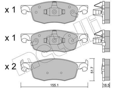 Фото автозапчастини колодки гальмівні (передні) Toyota Yaris 20-/Mazda 2 22- (+ датчики) Metelli 2212820