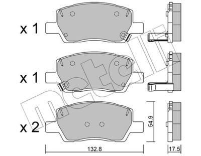 Фото автозапчастини колодки гальмівні (передні) Hyundai i10 19- Metelli 2212960