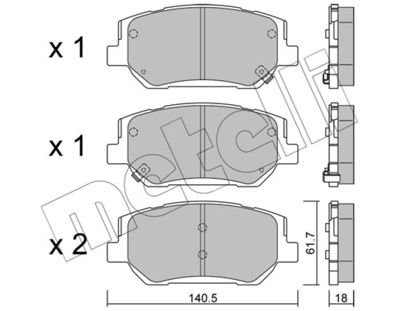 Фото автозапчасти колодки гальмівні (передні) Hyundai Santa Fe 18-20 Metelli 2212970