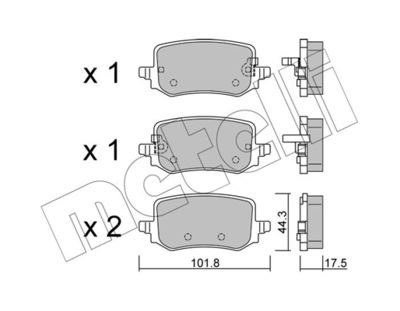 Фото автозапчасти колодки гальмівні (задніі) Hyundai Tucson IV 20-/Kia Sportage V 21- Metelli 2213010