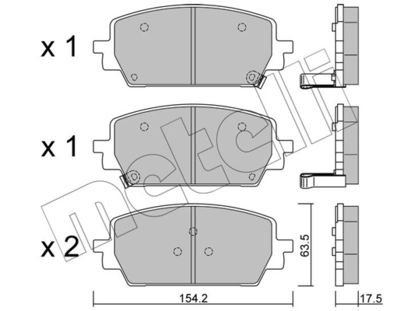 Фото автозапчасти колодки гальмівні (передні) Hyundai Santa Fe/Kia Sorento 20- Metelli 2213030