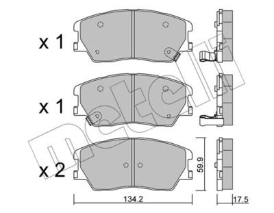 Фото автозапчастини колодки гальмівні (передні) Kia Soul 19- (+датчики) Metelli 2213050