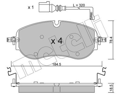 Фото автозапчастини колодки гальмівні (передні) Audi Q4/Skoda Enyaq 21- Metelli 2213200