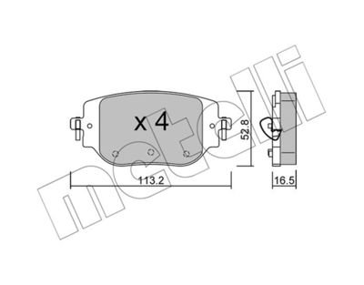 Фото автозапчастини колодки гальмівні (задні) Citroen Jumpy 16-/Peugeot Expert 16-/Opel Vivaro 19- Metelli 2213460