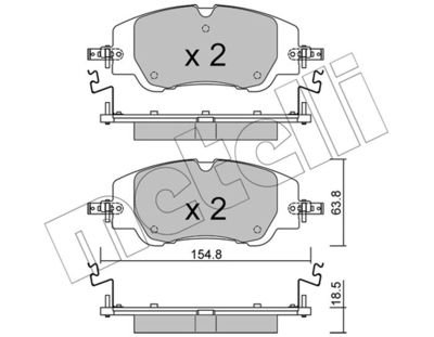 Фото автозапчастини колодки гальмівні (передні) Citroen C4 20-/Peugeot 208/2008 19-/Fiat 600e 23- Metelli 2213500 (фото 1)