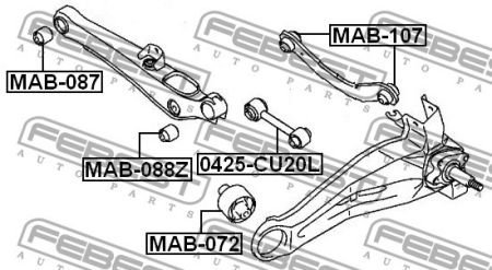 Фото автозапчастини сайлентблок заднього важеля METGUM 15-11