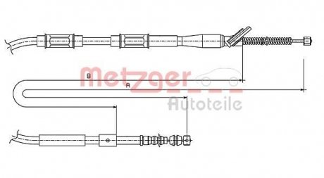 Фото автозапчастини трос ручного гальма METZGER 171445 (фото 1)