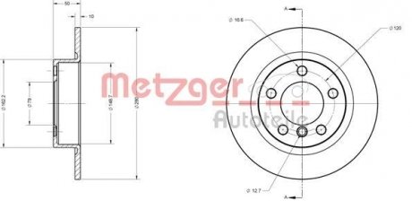 Фото автозапчастини brake Disc METZGER 6110645