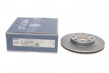 Гальмівний диск передня ліва/права CHEVROLET AVEO / KALOS, SPARK; DAEWOO KALOS, LANOS, NEXIA 0.8-1.5 02.95- MEYLE 29-15 521 0006 (фото 1)
