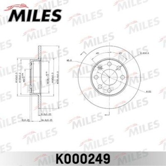 Фото автозапчастини диск гальмівний передній для Opel Corsa, Kadett MILES K000249