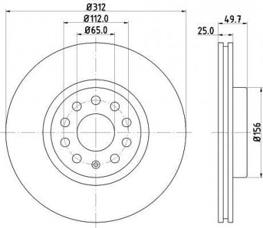 Тормозной диск передн., с покрытием (312x25) MINTEX MDC1706C (фото 1)
