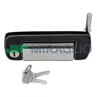 Дверная ручка (наружный, с ключами, с замком, черный, хромированный) FIAT 126 07.77-09.00 MIRAGLIO 80/145B