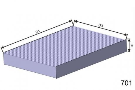 Фільтр (вугільний) салону DB A140-A190 W168 1.4-1.9 97.07-, Vaneo 02.02- MISFAT HB182C (фото 1)