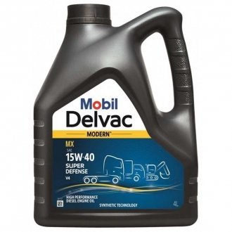 Фото автозапчастини моторна олія Delvac Modern 15W-40 Super Defense V4 4 л. MOBIL 157463