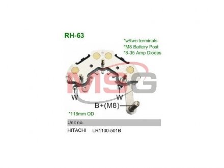 Фото автозапчастини випрямляч діодний MOBILETRON RH63