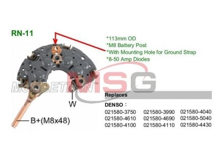 Фото автозапчастини випрямляч діодний MOBILETRON RN11