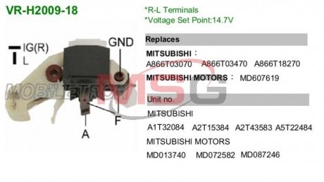 Регулятор генератора SE2124520 Mazda MOBILETRON VRH200918