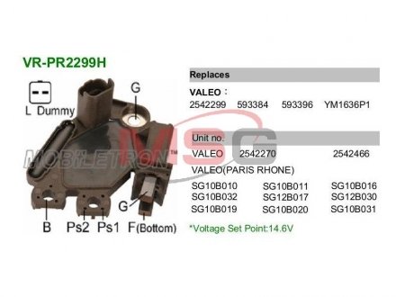 Регулятор напруги генератора MOBILETRON VR-PR2299H (фото 1)