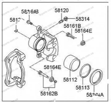 Фото автозапчасти суппорт тормозной, передний левый VELOSTER 2011 MOBIS 581802VA00