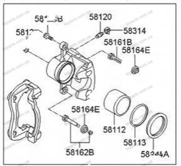 Фото автозапчасти суппорт тормозной, передний левый VELOSTER 2011 MOBIS 581802VA50