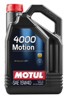 Моторне масло 4000 MOTION (4L +) SAE 15W40 API CF; SL; ACEA A3; B3; MB 229.1 Motul 100294 (фото 1)