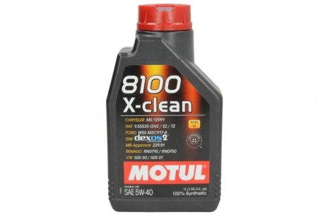 Масло моторное синтетическое ' 8100 X-Clean 5W-40', 1л. Motul 102786