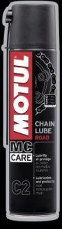 Мастило всіх типів ланцюгів дорожніх мотоциклів та карт ' C2 Chain Lube Road' 0,400мл Motul 102981