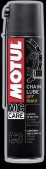 Мастило всіх типів ланцюгів позашляхових мотоциклів C3 Chain Lube Off Road 400мл Motul 102982