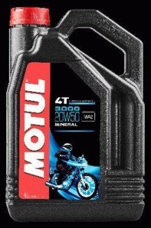 Фото автозапчасти мастило моторне 3000 4T SAE 20W50 (4L) 837041 Motul 104050