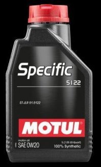 Моторное масло 0W20 1L SPECIFIC 5122 Jaguar/Land Rover-STJLR.51.5122 =867601 Motul 107304 (фото 1)