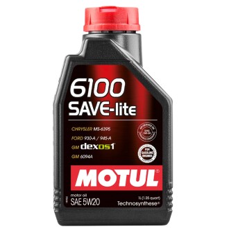 Фото автозапчастини олія 6100 SAVE-LITE 5W-20, 1л. Motul 108009.