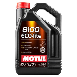 Фото автозапчасти масло моторное синтетическое ' 8100 Eco-lite 0W-20', 5л (104983=841151) Motul 108536