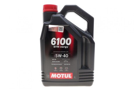 Фото автозапчасти олива 5W40 Syn-nergy 6100 (4L) (API SP) (ACEA A3/B4) (112962) Motul 368450