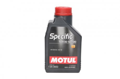 Моторне масло 100% синтетическое SPECIFIC (1L +DPF, SCR) SAE 0W30; ACEA C3; VW 504.00; VW 507.00 Motul 838611 / 107049 (фото 1)