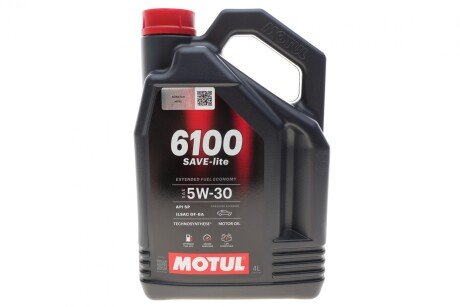 Фото автозапчасти олива 5W30 6100 Save-lite (4L) (API PERFORMANCE SP/ILSAC GF-6A) (112998) Motul 839750